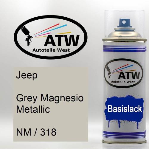 Jeep, Grey Magnesio Metallic, NM / 318: 400ml Sprühdose, von ATW Autoteile West.